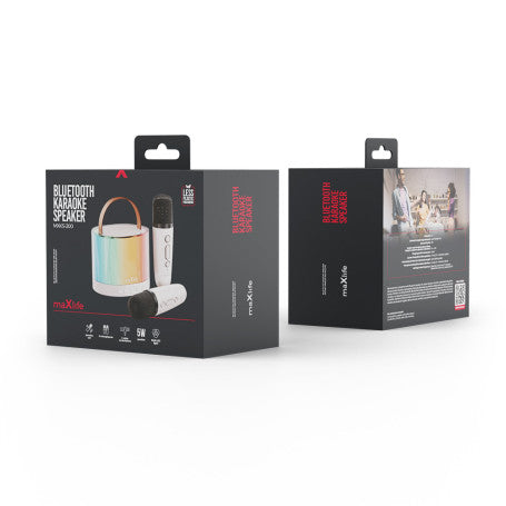 Enceinte Karaoké Bluetooth & 2 micros sans fil - Blanc