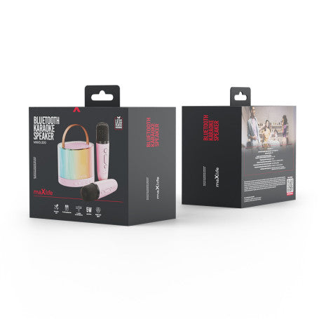 Enceinte Karaoké Bluetooth & 2 micros sans fil - rose