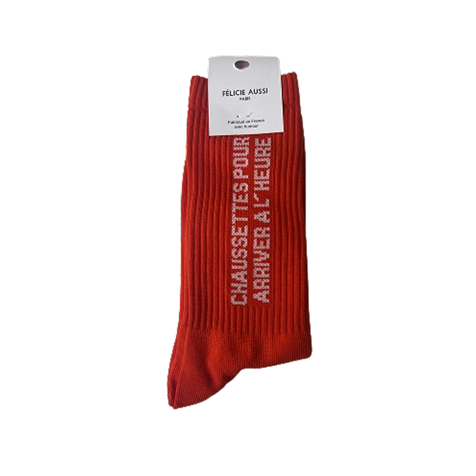 Chaussettes - Pour arriver à l'heure 40/45 rouge