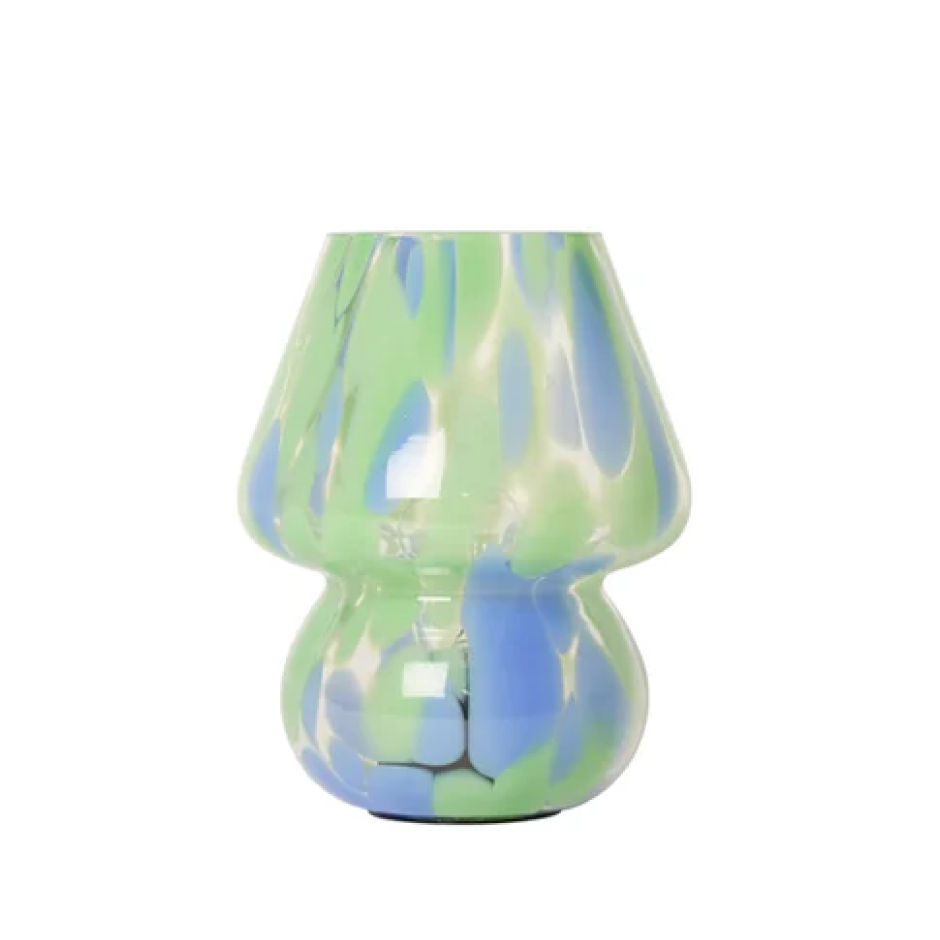 Lampe Joyful h. 19 cm - Vert et Bleu