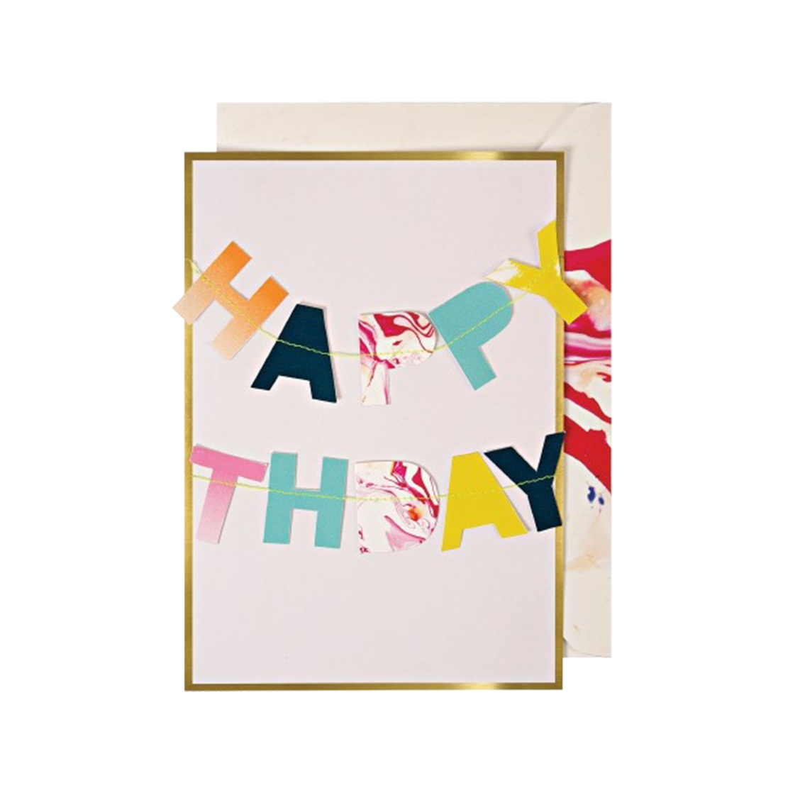 Carte guirlande Happy Birthday