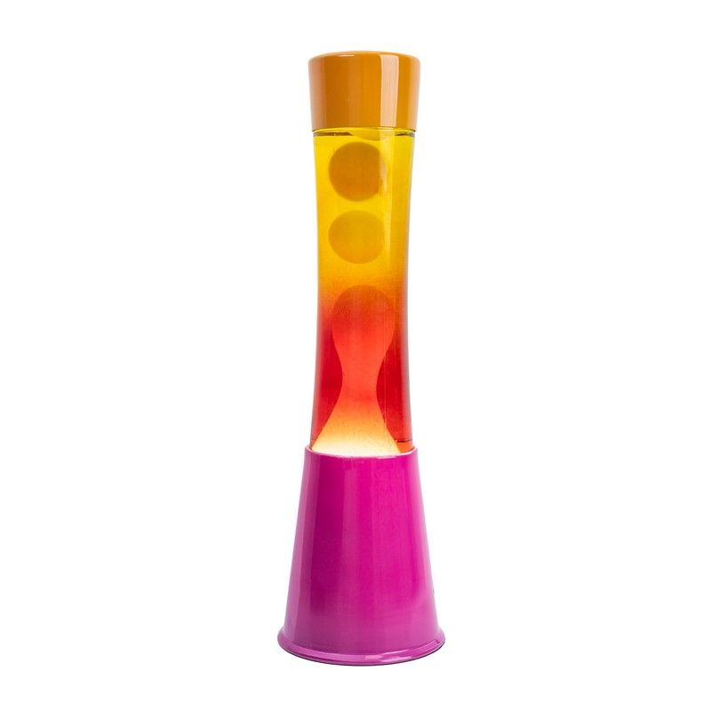 Lampe à lave H.40cm - tie & dye orange et rose
