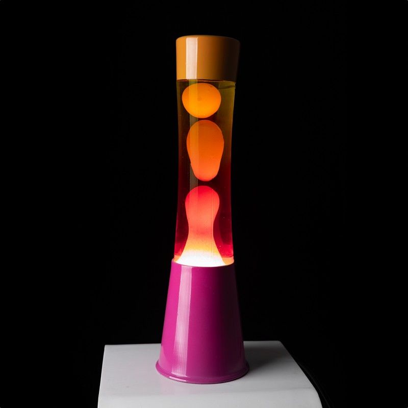 Lampe à lave H.40cm - tie & dye orange et rose