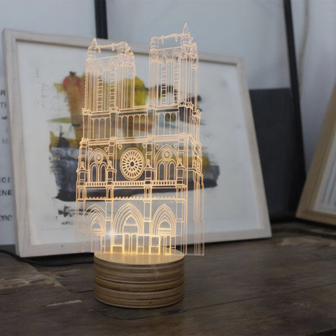 Lampe LED effet 3D - Notre Dame