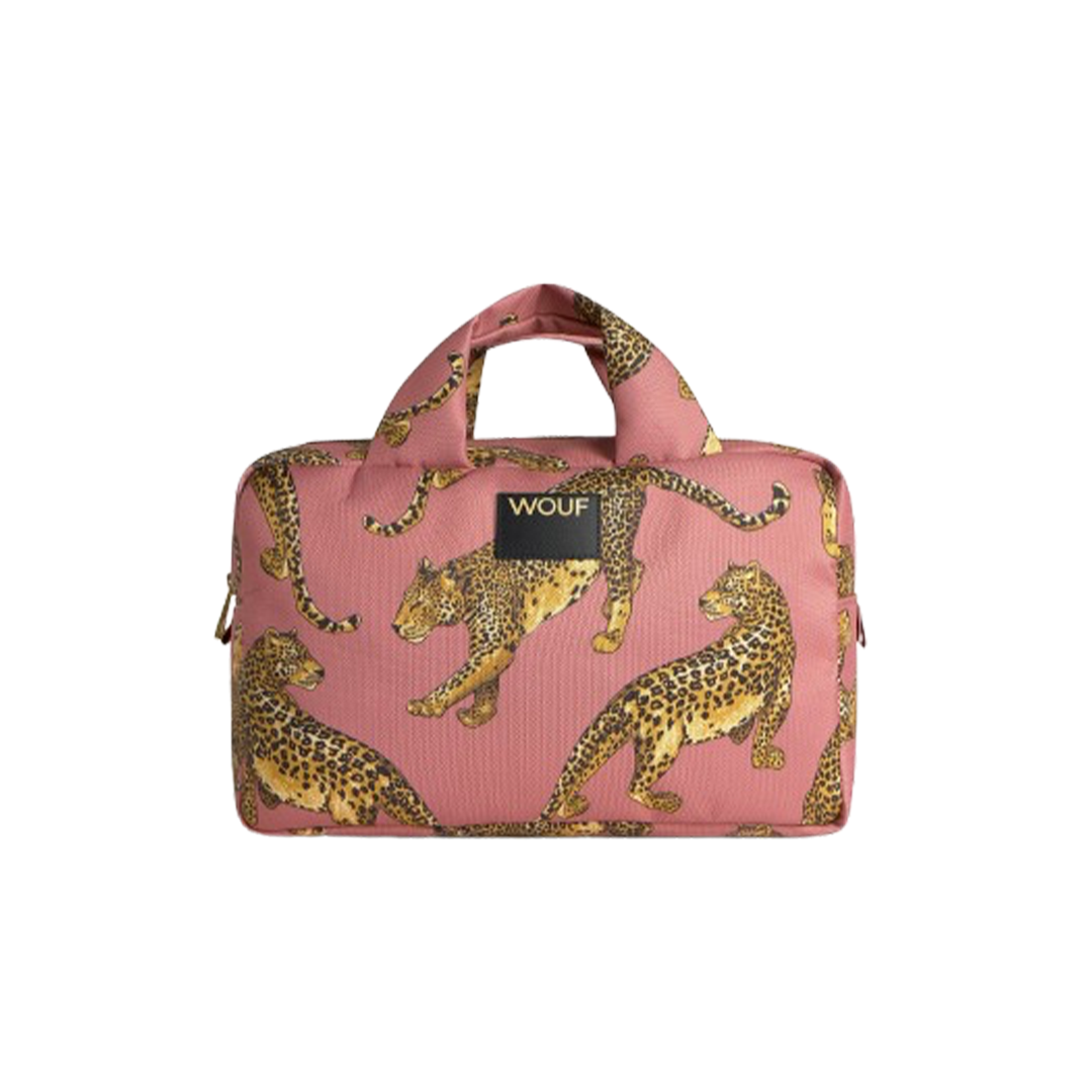 Wouf Trousse de toilette large - Blush Leopard
