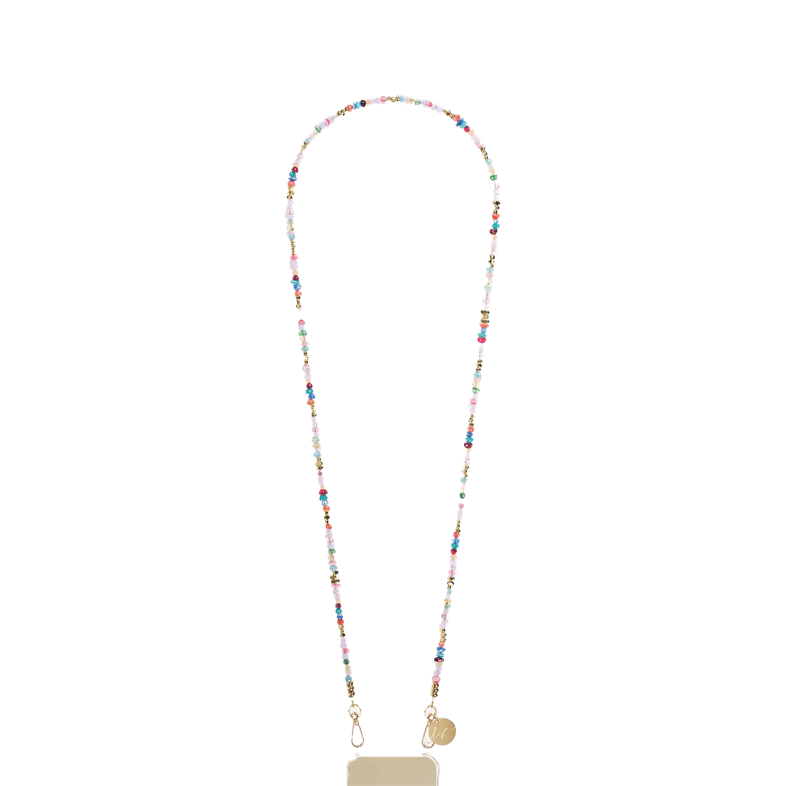 Chaine de Téléphone Liviya - Perles multicolores et dorés