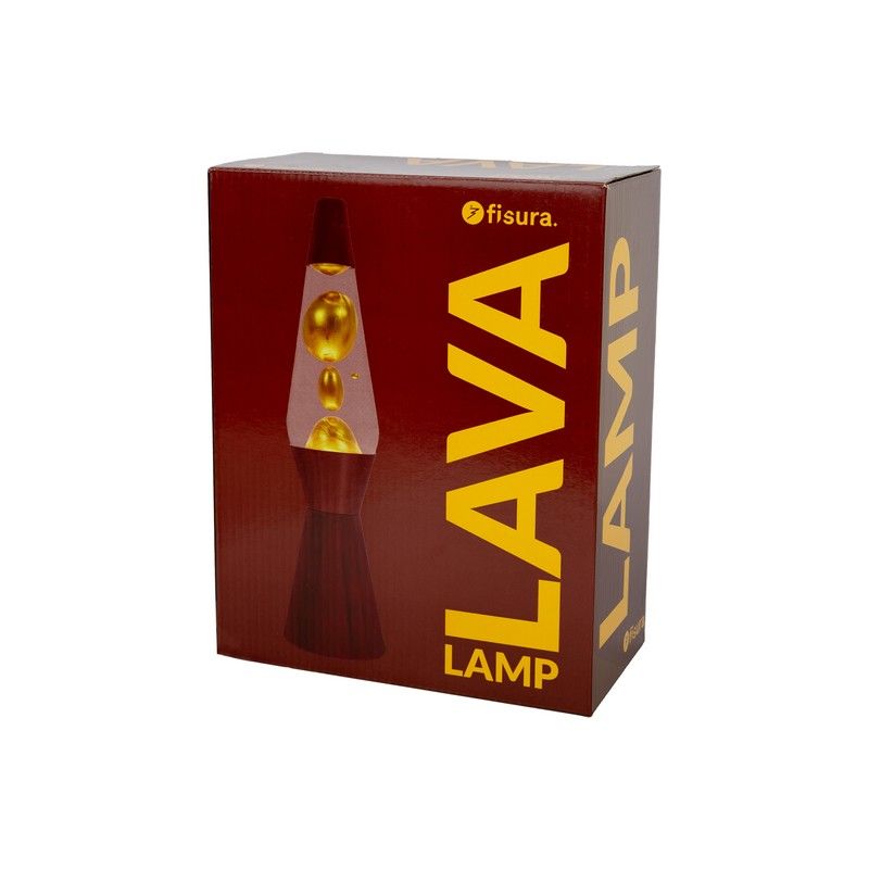 Lampe à lave h.40cm - bordeaux & bulles or