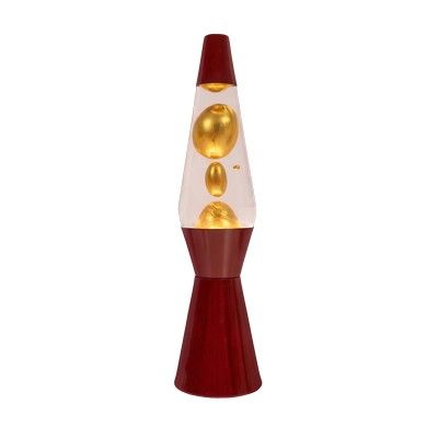 Lampe à lave h.40cm - bordeaux & bulles or