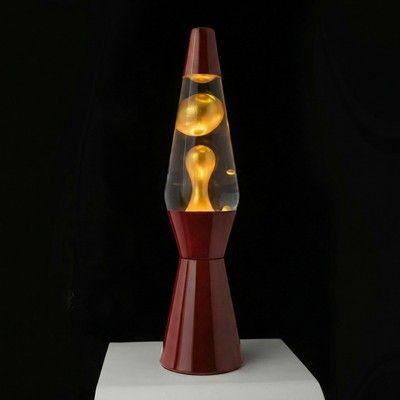 Lampe à lave h.40cm - bordeaux & bulles or
