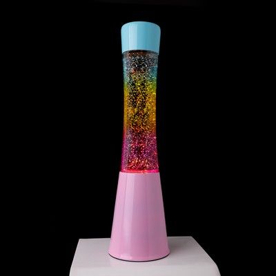 Lampe à lave LED dégradé rose paillettes