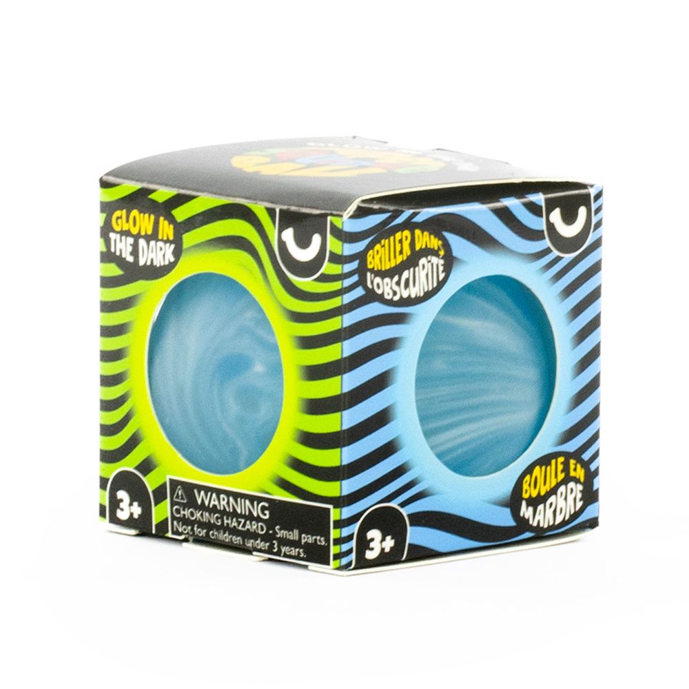 Balle anti-stress effet marbre - glow in the dark