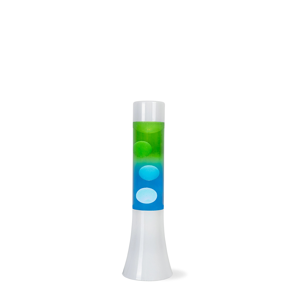 Mini Lampe à lave H.31 cm - vert et bleu