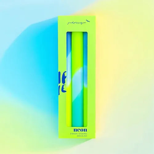 Set de 3 bougies Dip dye Neon - Lemon zest