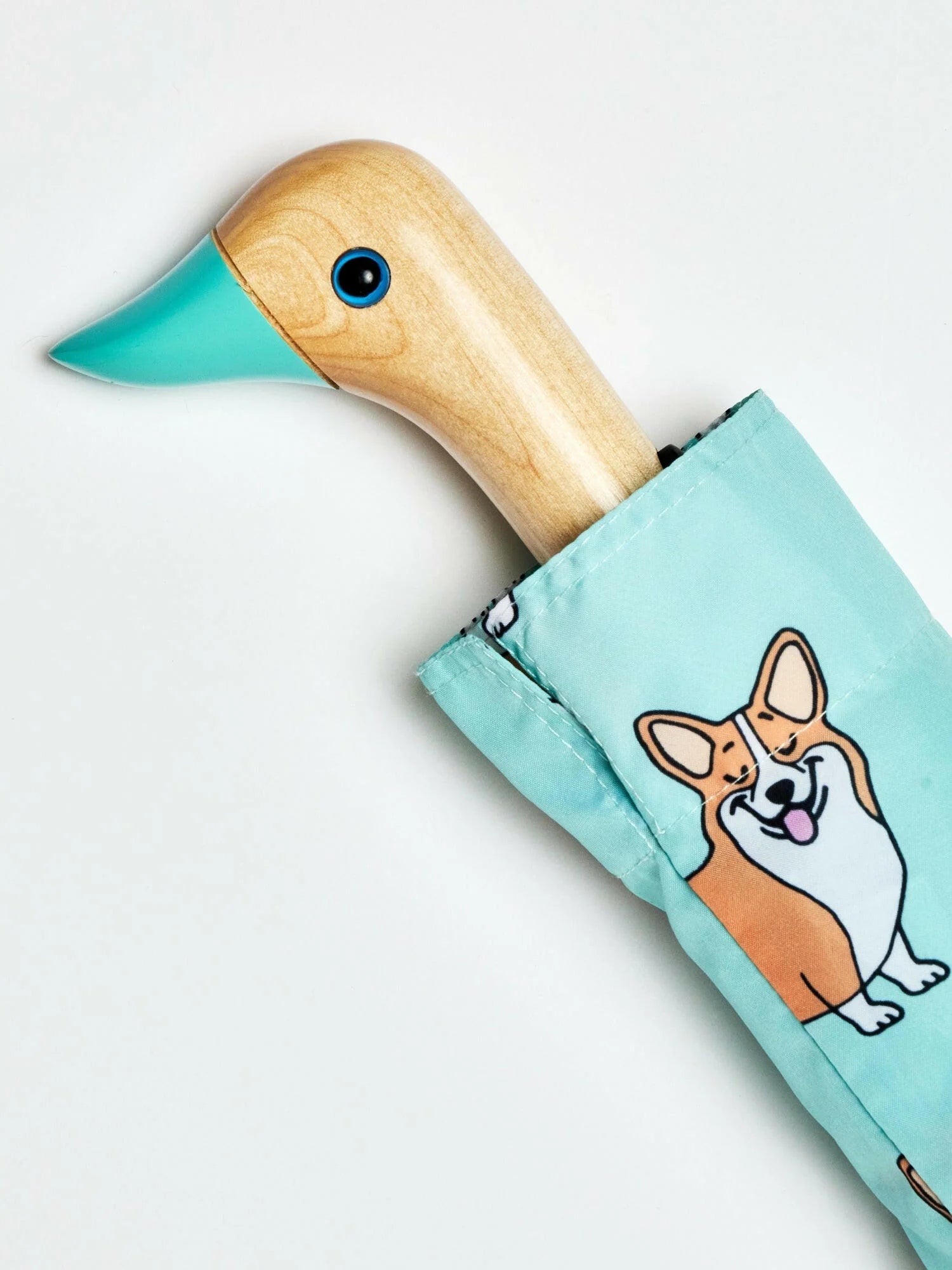 Parapluie compact avec manche Duck - Corgi mint