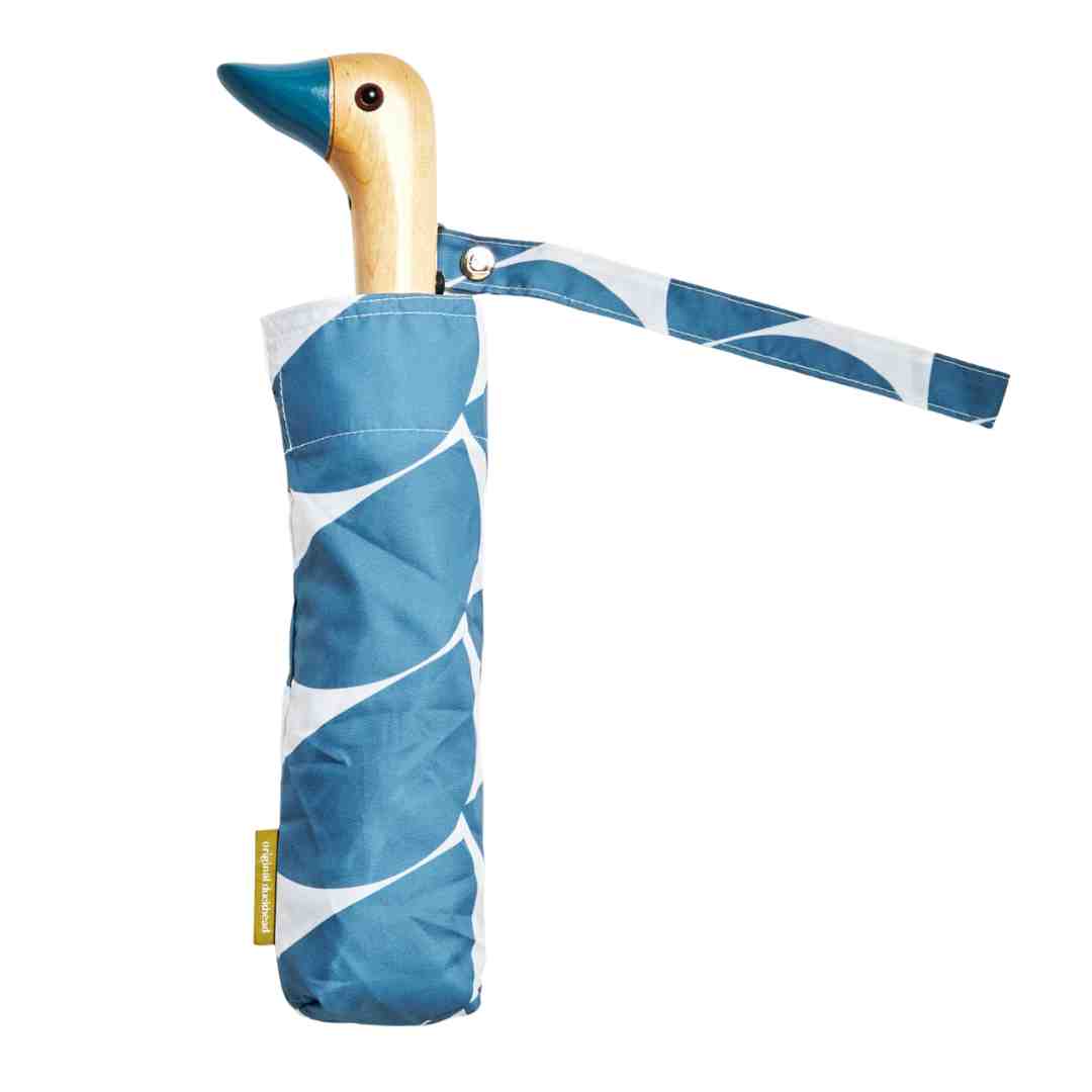 Parapluie compact avec manche Duck - Denim Moon