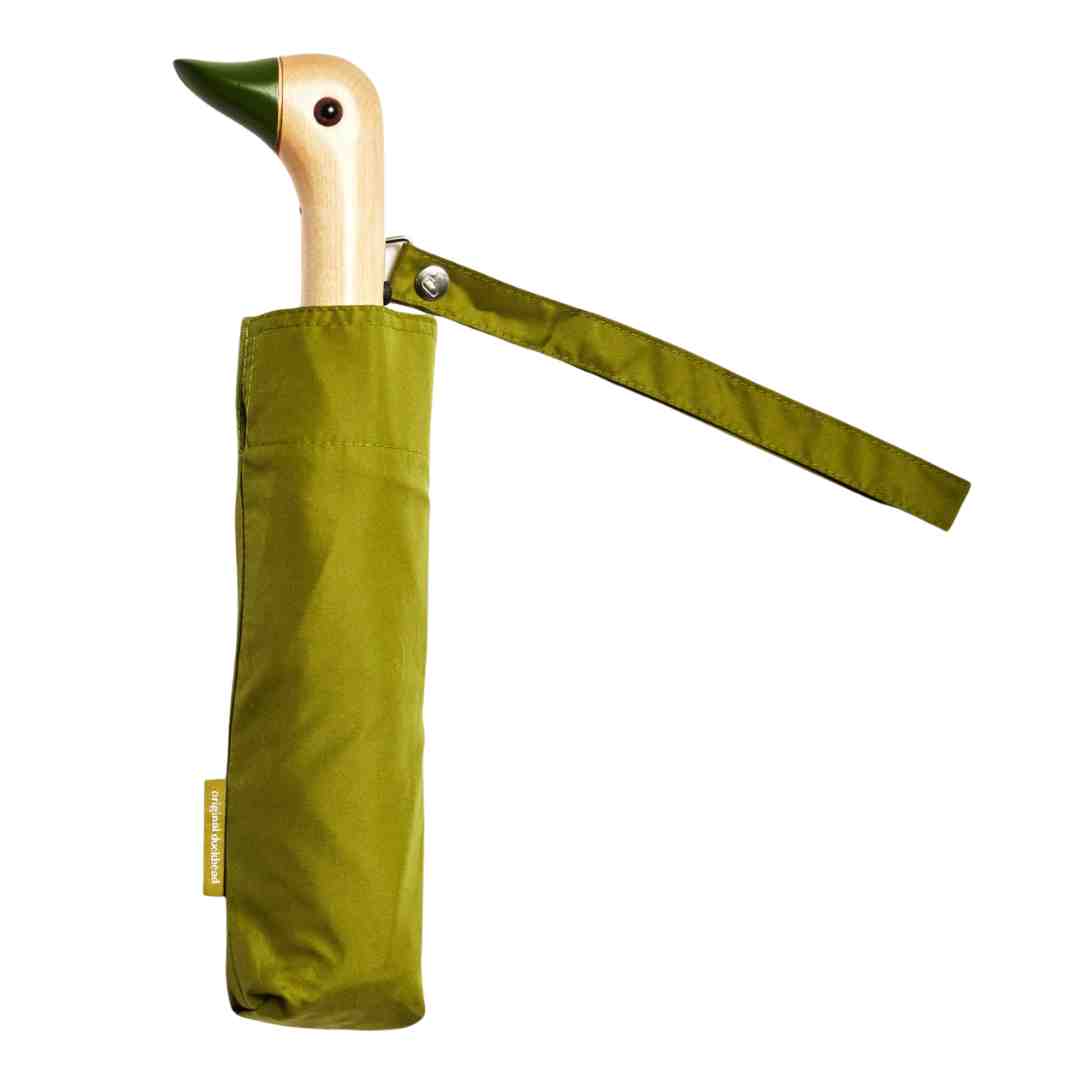 Parapluie compact avec manche Duck - olive