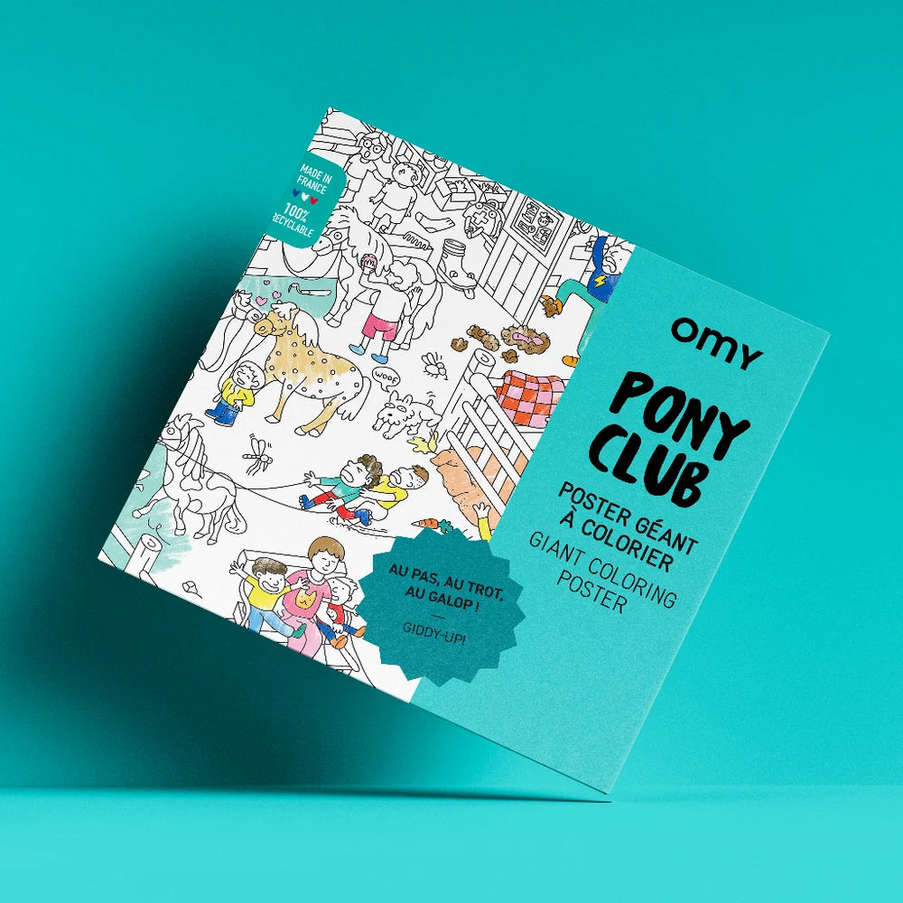 OMY Poster géant à colorier - Pony Club