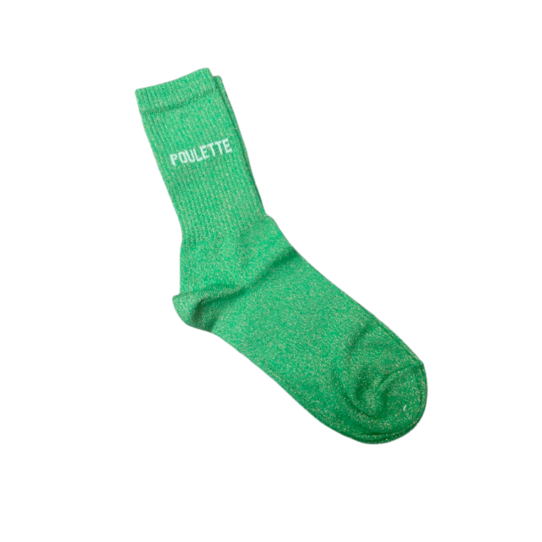Chaussettes - Poulette 36/40 vert paillettes