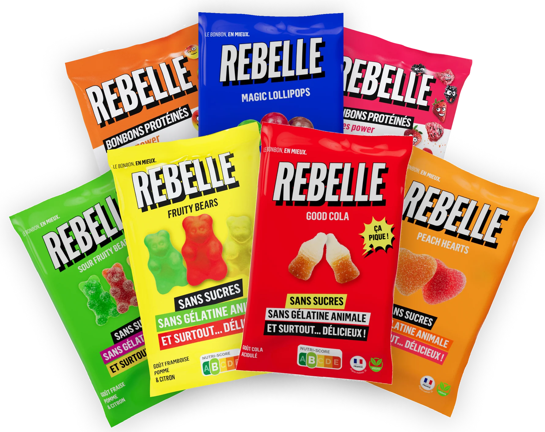 Bonbons bouteilles rose et bleu sans sucre