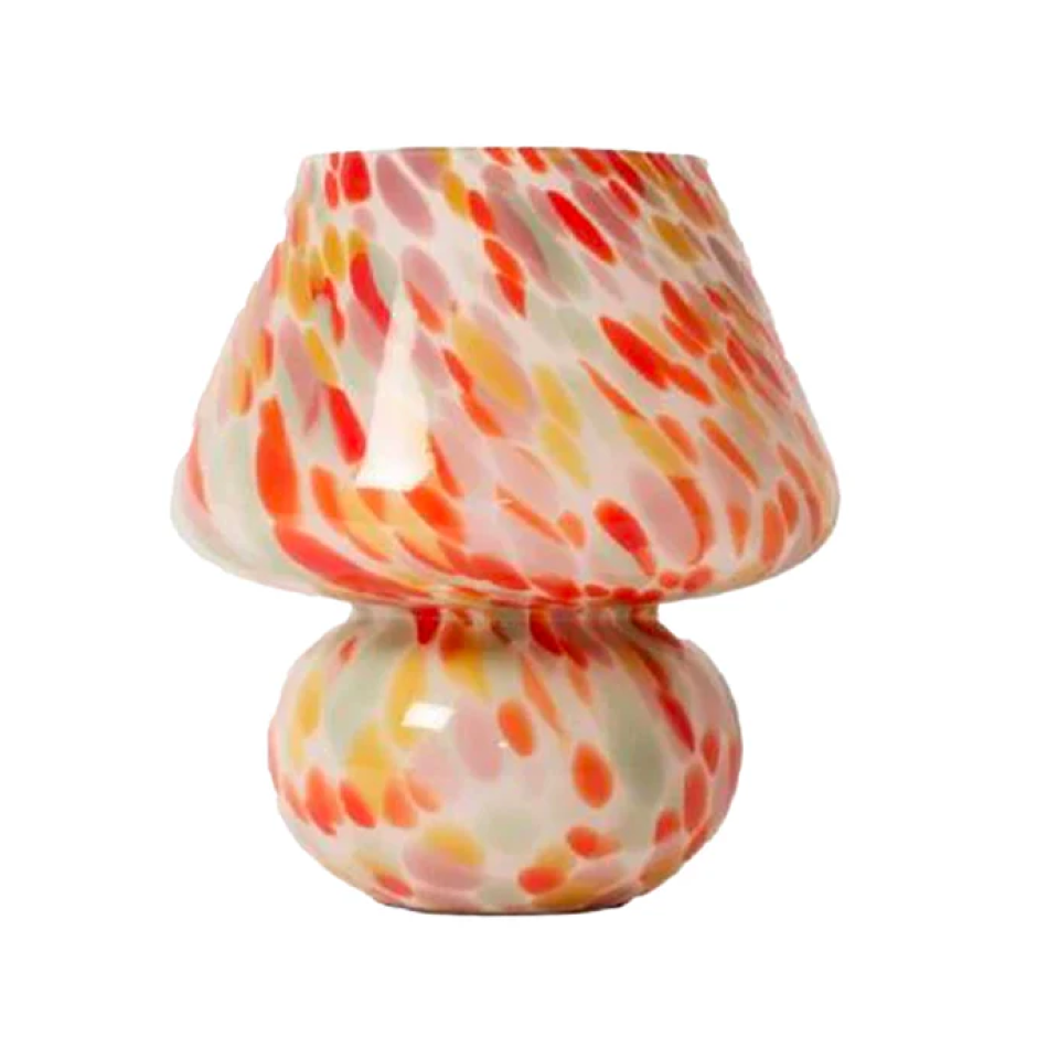 Lampe Joyful h. 24 cm - Rouge et Jaune