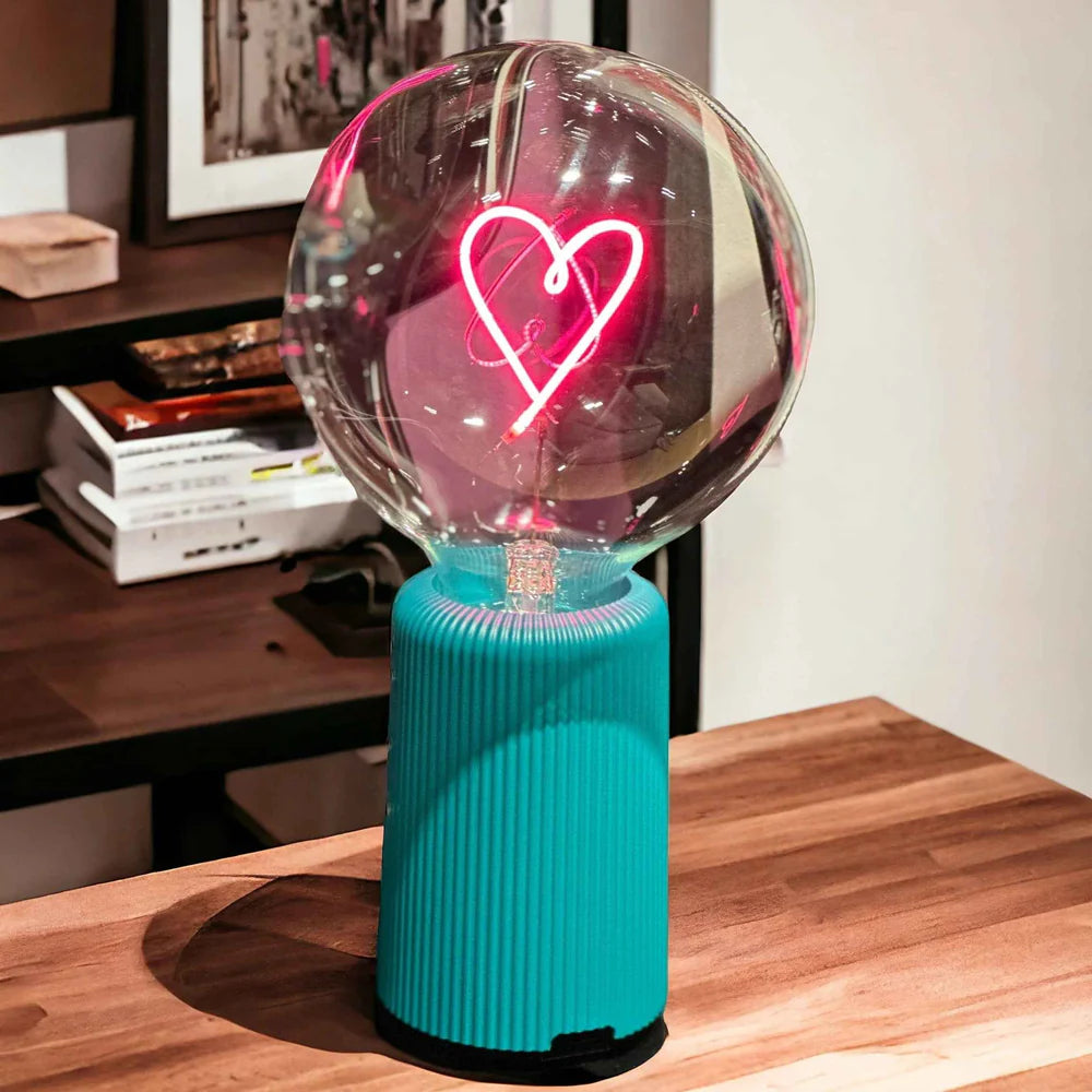 Socle Pop Sans Fil pour ampoule message - Emeraude