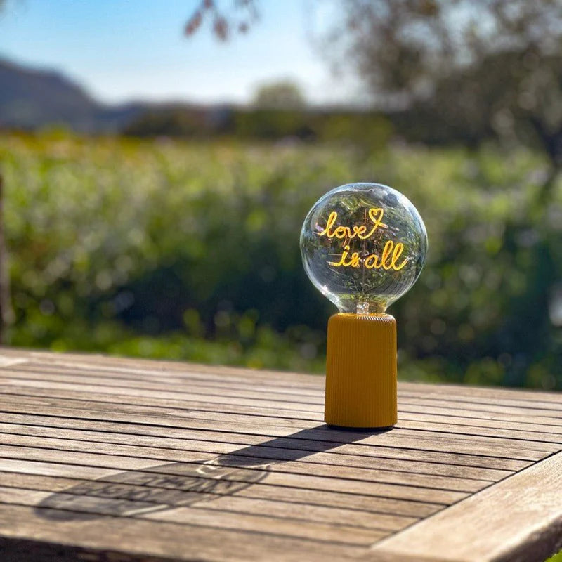 Socle Pop sans fil pour ampoule message - Jaune