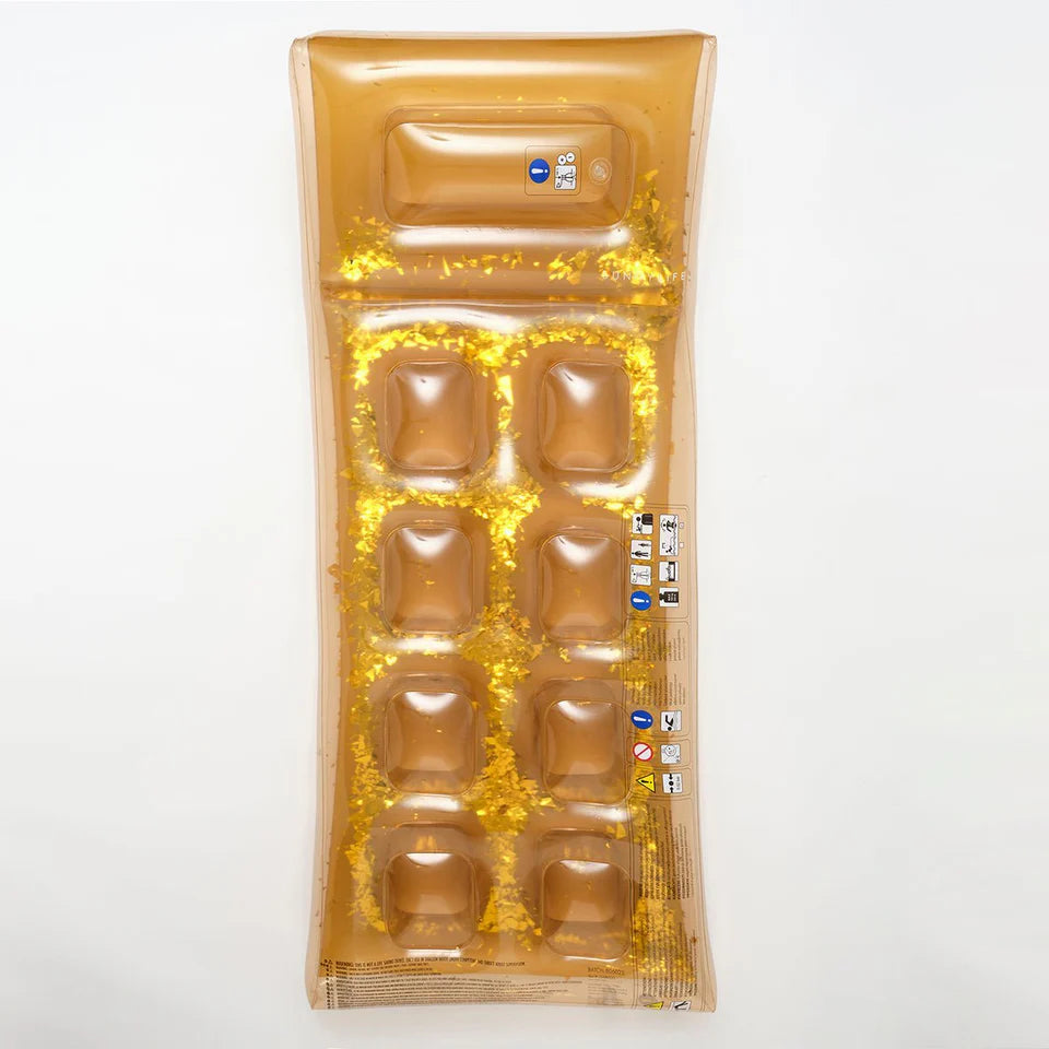 Sunnylife Matelas gonflable Disco Gold à paillettes