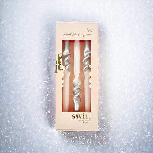 Set de 3 bougies Dip dye Swirl - Snowflake