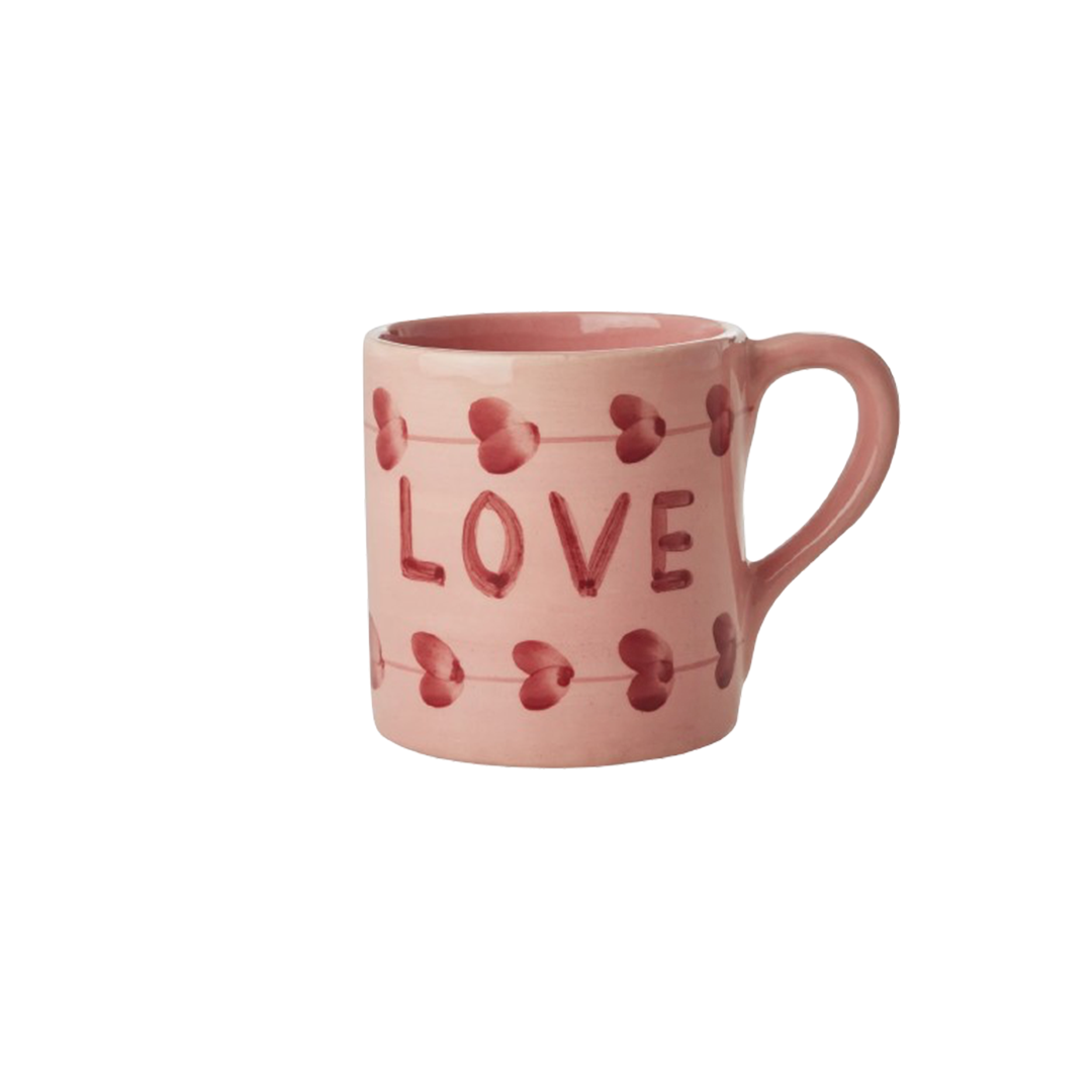 Mug céramique LOVE  Ø 9.5 cm - rose