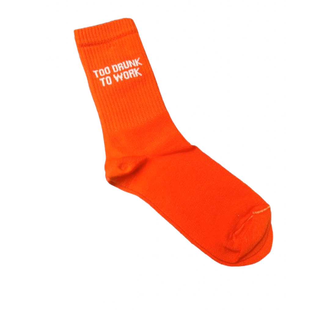 Chaussettes - Too drunk to work 36/40 orange