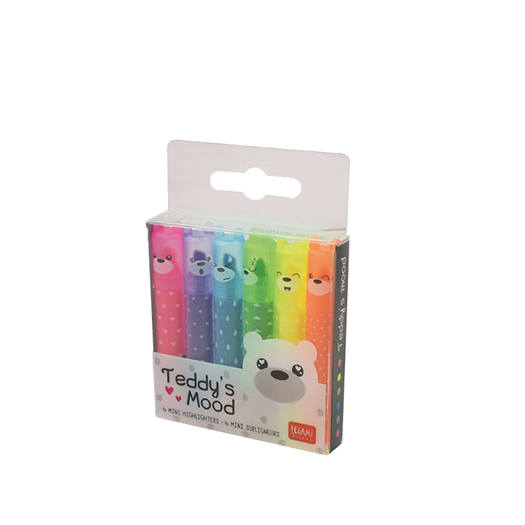 Legami Set de 6 mini surligneurs Teddy’s Mood