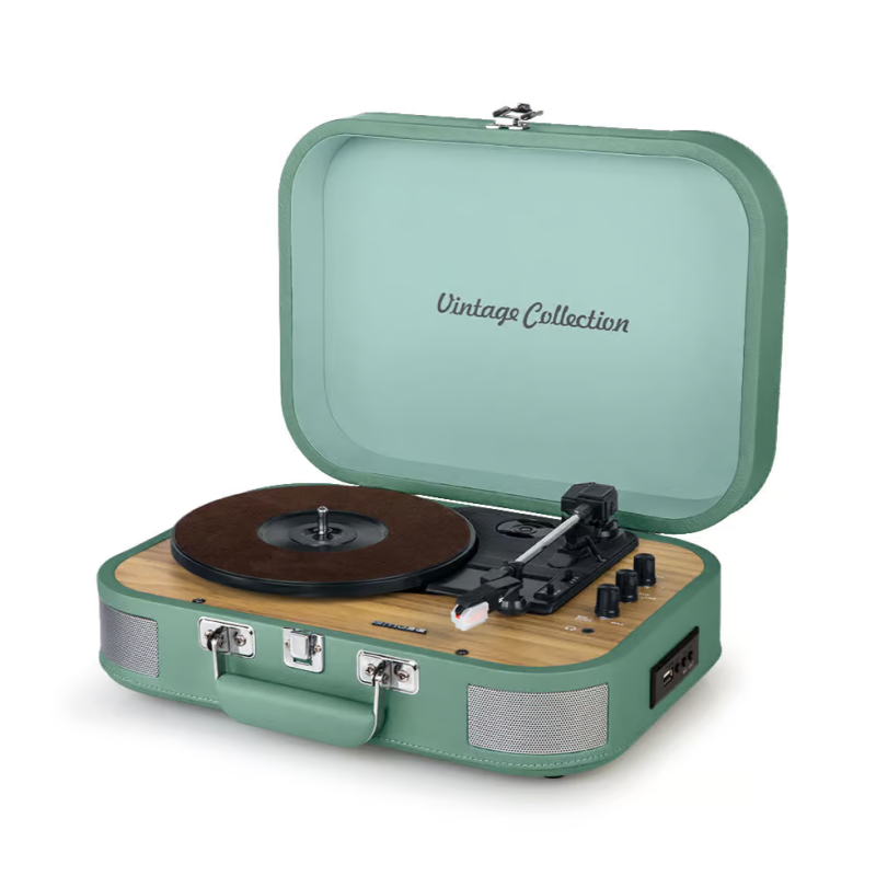 Tourne-disques vinyles Bluetooth - vert