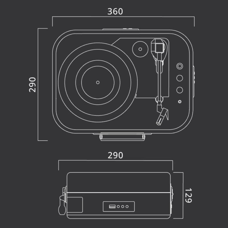 Tourne-disques vinyles Bluetooth - blanc