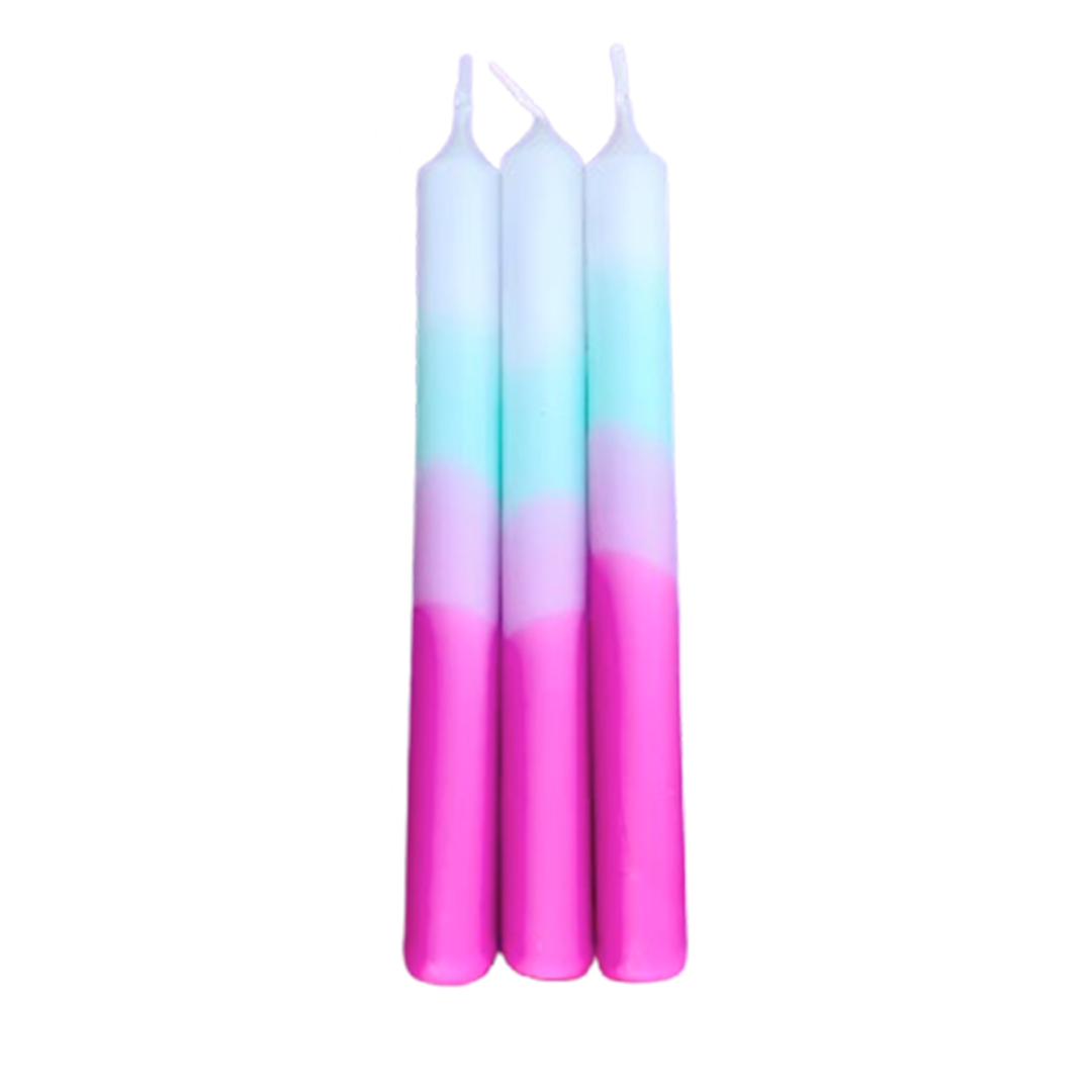 Set de 3 bougies Dip dye Neon - Triple Indigo