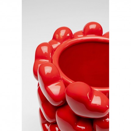 Vase Cœurs rouges - h.33 cm