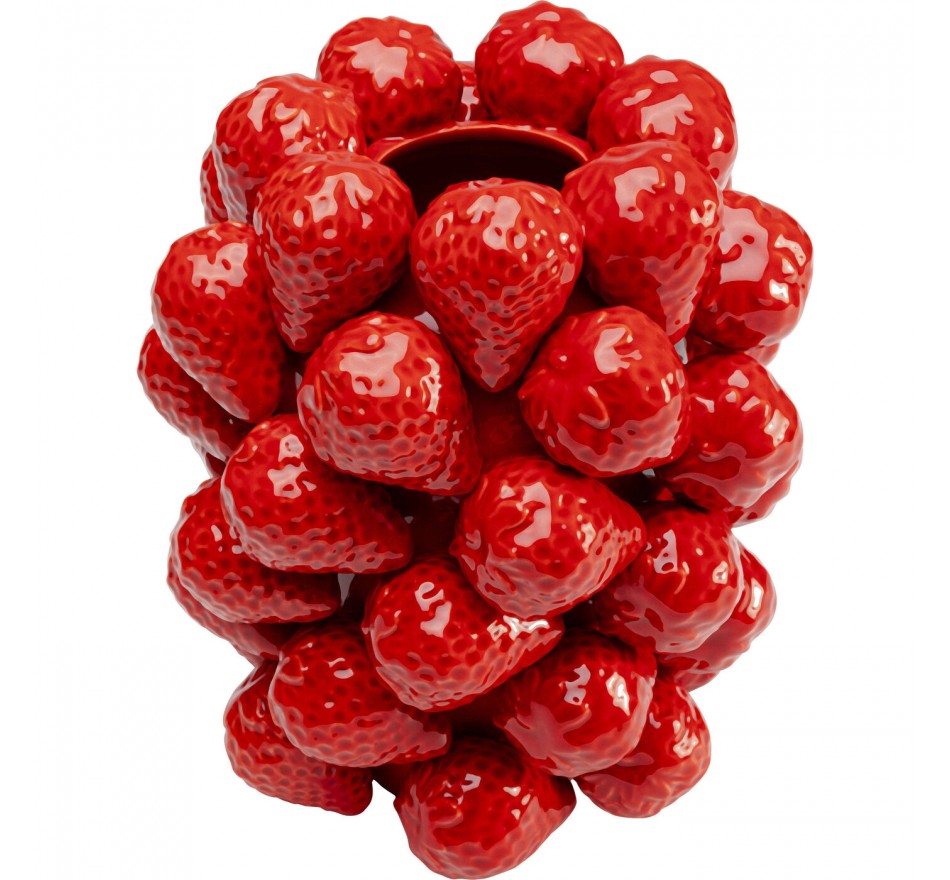 Vase Fraises rouges - h.24 cm
