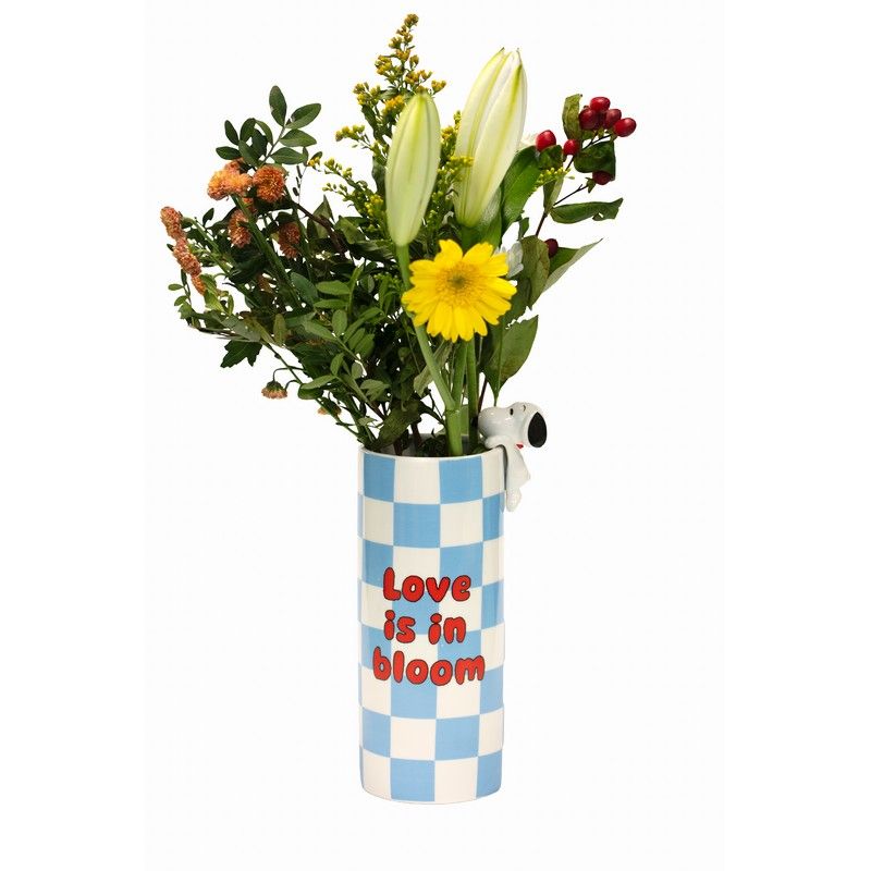 Vase Snoopy in Bloom - bleu