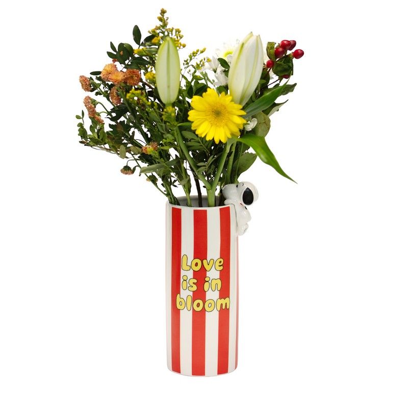 Vase Snoopy in Bloom - rouge