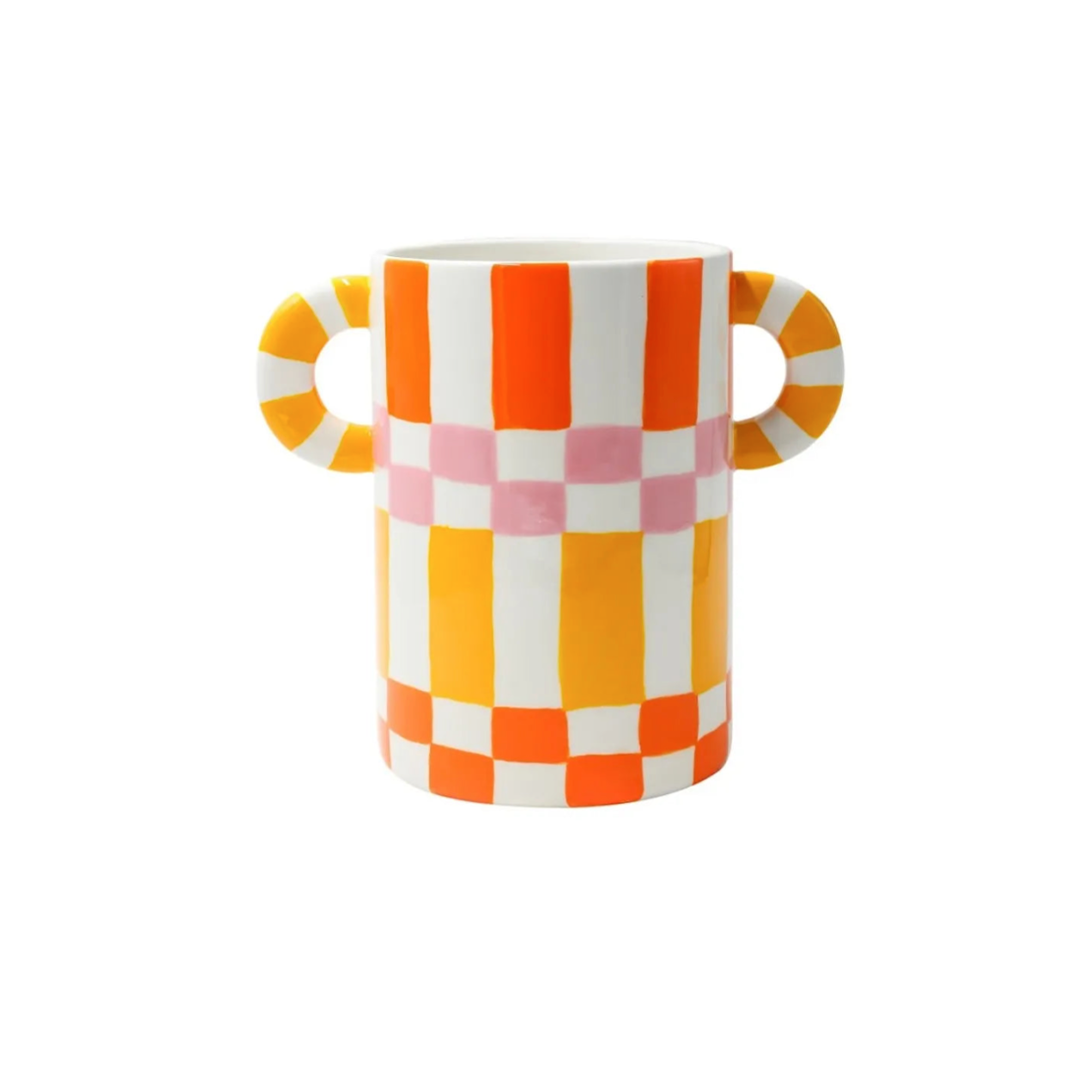 Vase Ricardo h. 19.5 cm - squares & stripes