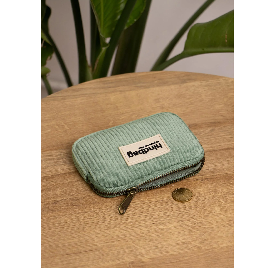 Petit porte-monnaie Lili - Velours vert d'eau