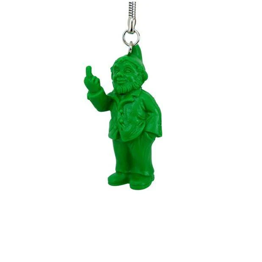 Porte-clés Nain doigt d'honneur- vert