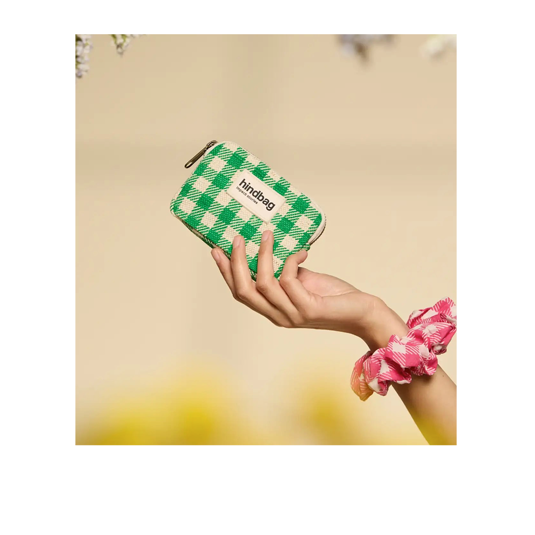 Petit porte-monnaie Lili - Vichy vert