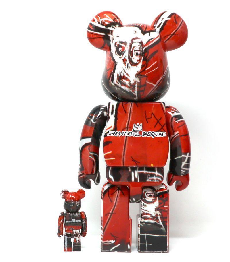 BEARBRICK 400% + 100% JEAN-MICHEL BASQUIAT #5  / H 28 cm + 7 cm