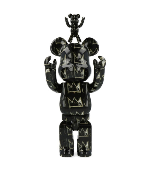 BEARBRICK 400% + 100% JEAN-MICHEL BASQUIAT #8 / H 28 cm + 7 cm