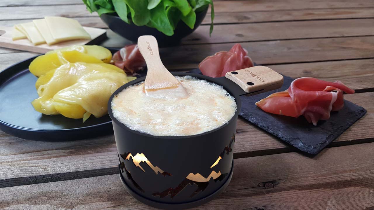 Cookut Raclette à la bougie pour 2 - montagne noir