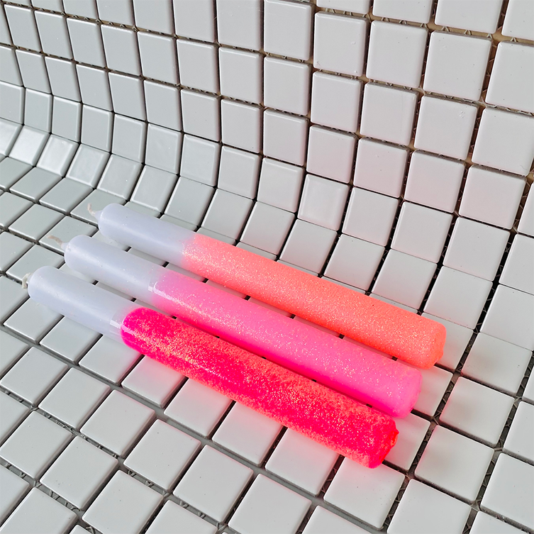 Set de 3 bougies Dip dye Glitter - girls night