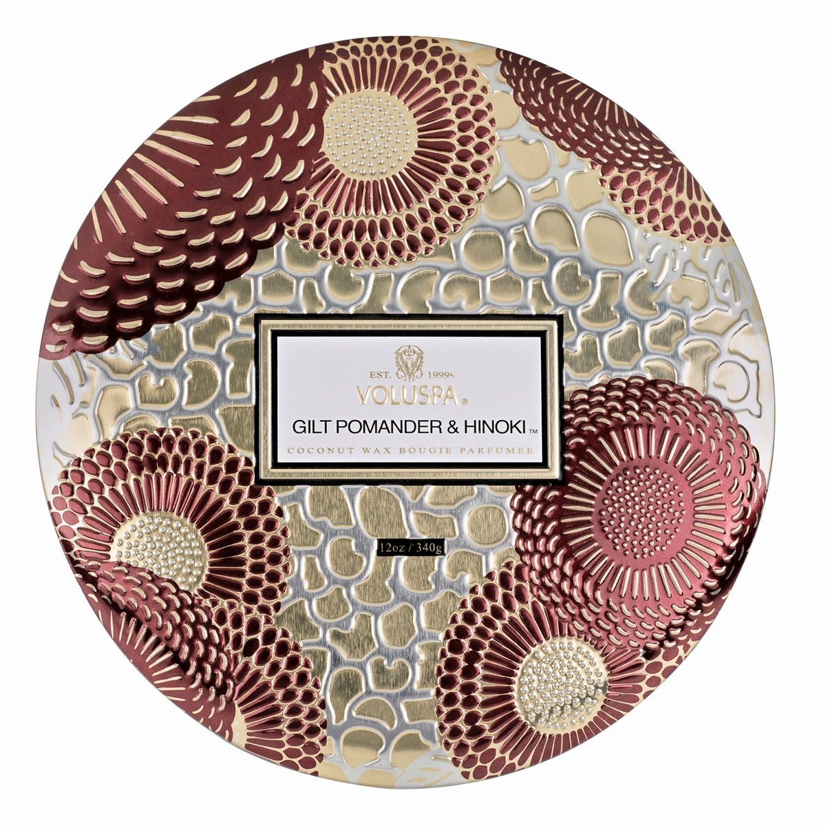 Voluspa bougie parfumée 3 mèches - Gilt Pomander & Hinoki