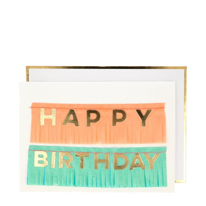 Carte guirlande  - Happy birthday franges