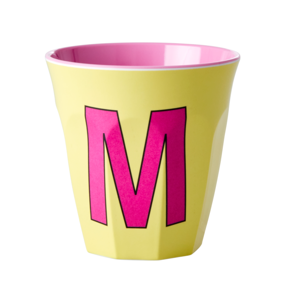 Gobelet Lettre mélamine tons roses - toutes les lettres
