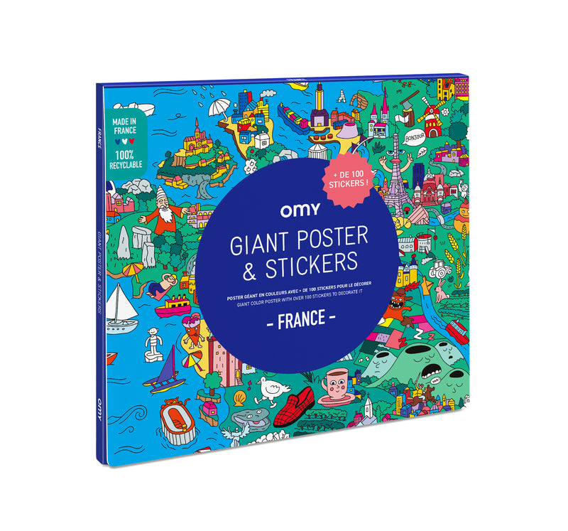 OMY Poster à stickers - France